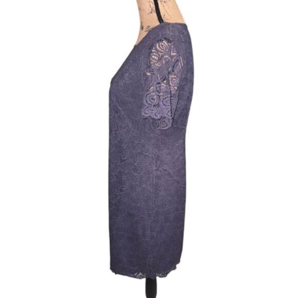 Ann Taylor Bue Grey Lace Shift Dress Scallop Edge Style Women's Size 4 New - Picture 4 of 9